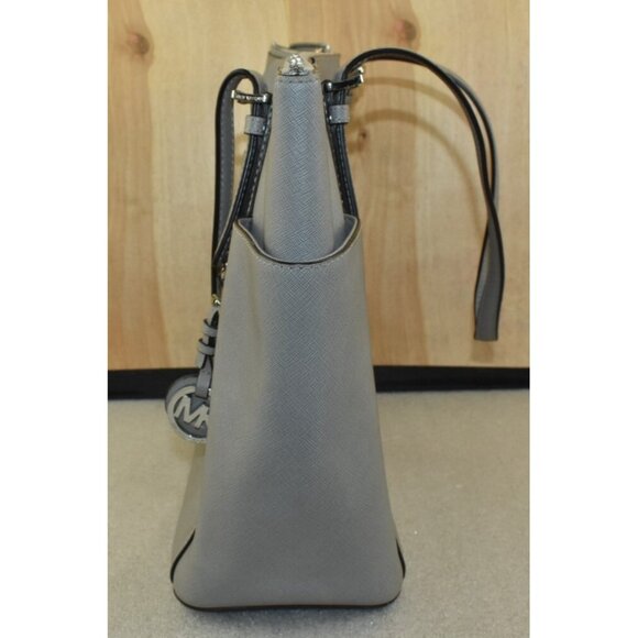 Michael Kors Jet Set Top Zip Tote Saffiano Leather Gray Shoulder Bag -Flaws- - Picture 7 of 16
